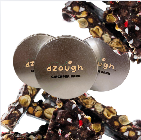 Holiday Tin: Dark Chocolate Peppermint Chickpea Bark (3 pack)